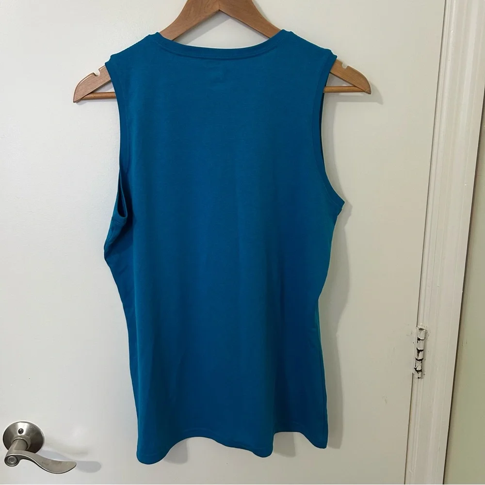 Nike Women's Teal Blue Sleeveless Fit Dry Tank Top Muscle Tee - Picture 3 of 3